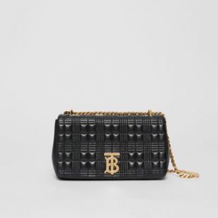 Small Quilted Check Lambskin Lola Bag in Black - Women | Burberry