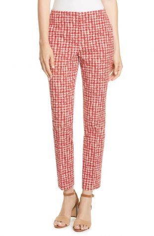 Boss Tarera Slim Jacquard Ankle Pants