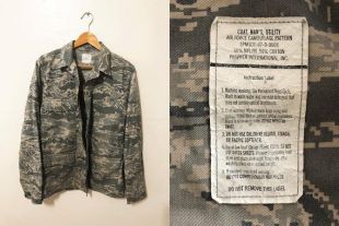 CAMO Jacket AIR FORCE Camouflage militaire Oversize veste Vintage Olive petit moyen grand Olive vert utilitaire