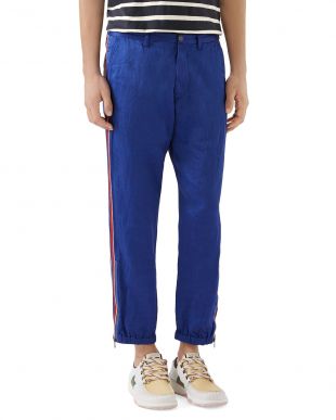 gucci linen satin blend trousers