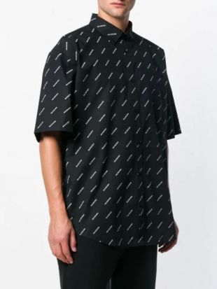 Balenciaga all-over Logo Poplin Shirt - Farfetch