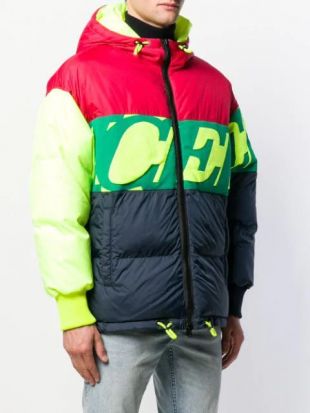 Iceberg Logo Colour Block Padded Jacket - Farfetch