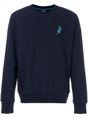 T-Rex-Embroidered Cotton Terry Sweatshirt in Navy