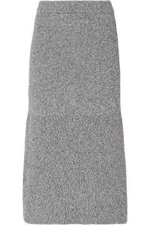 Tibi - Fluted melange Knitted Midi Skirt