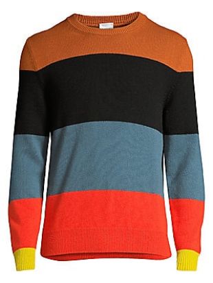 Colorblock Stripe Cashmere Sweater