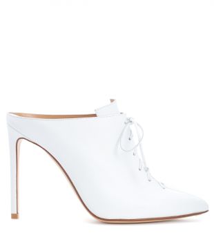 Lace Up Leather Mules