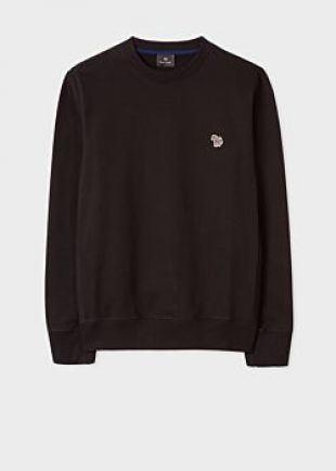 Sweatshirt Homme Noir Logo Zèbre En Coton Bio