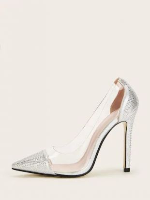 Chaussures transparentes à talon aiguille à bout pointu