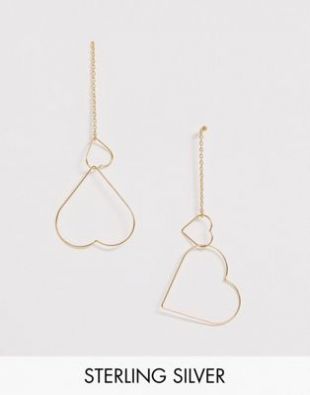 ASOS DESIGN - Boucles d'oreilles avec cœurs entrelacés en argent massif plaqué or | ASOS