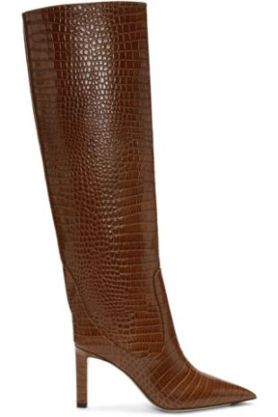 Jimmy Choo - Brown Croc Mavis 85 Boots