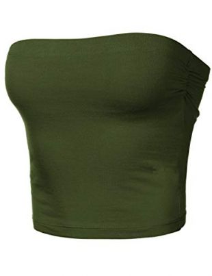 HATOPANTS Women's Tube Crop Shapewear Tops Strapless Cute Sexy Cotton Tops NEONFUCHSIA M