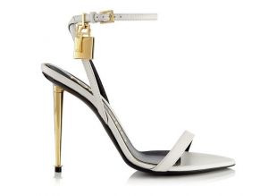 Gold Padlock Naked Sandal