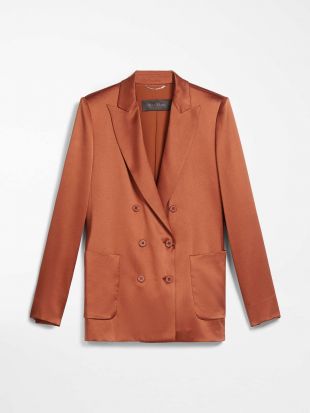 Arlem Silk Satin Blazer in Copper