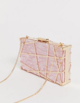 Forever New - Pochette effet cage - Rose marbré | ASOS