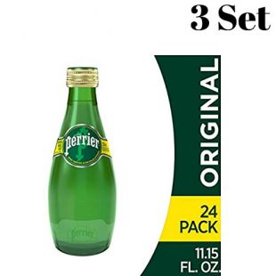 Perrier Carbonated Mineral Water, 11.15 fl oz. Glass Bottles (24 Count)