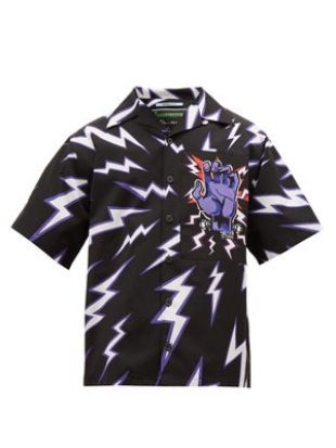 Chemise en popeline à imprimé éclairs | Prada | MATCHESFASHION FR