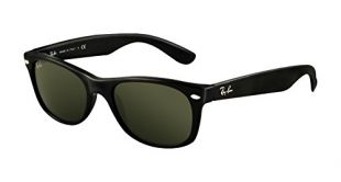 Ray-Ban RB2132 New Wayfarer Sunglasses Unisex (52 mm, Black Frame Solid Black Lens)