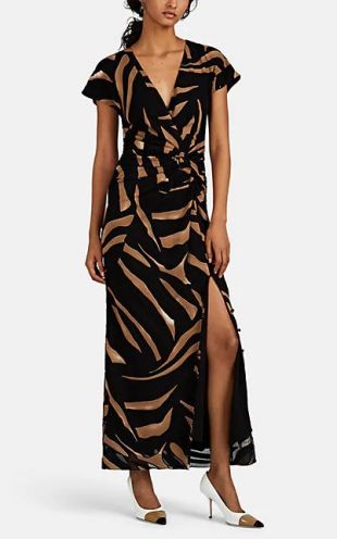 Tiger-Striped Silk Crepe Gown