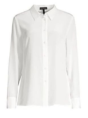 Nicoli Embroidered Trim Silk Blouse