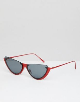 Lunettes de soleil yeux de chat oversize avec haut découpé