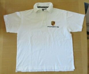 Porsche Embroidered Logo Mens White Polo Shirt Size Large - Retails $120  | eBay