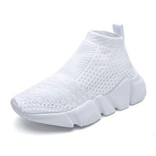 YDMY Boys Girls Walking Shoes Lightweight Breathable Casual Sports Shoes Fashion Sneakers White 27