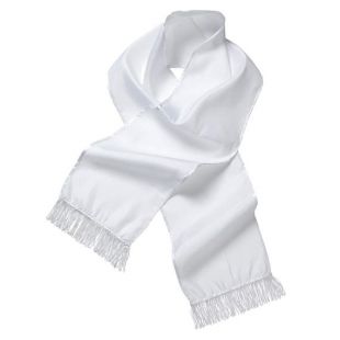Mens White Gangster Satin Scarf 1920's Fancy Dress WIDMANN One Size,