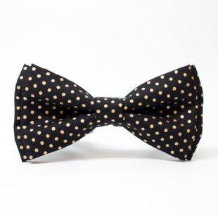 Or métallisé petite Dotty sur noir noeud papillon pour tous les porteur de l’anneau âges - pré-lié -, jour de mariage, accessoires photo, église, fête, vacances