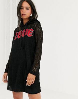 Love - Robe à capuche avec logo