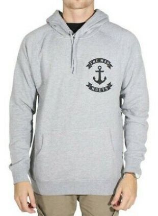 Hoodie Mens in Grey Marle