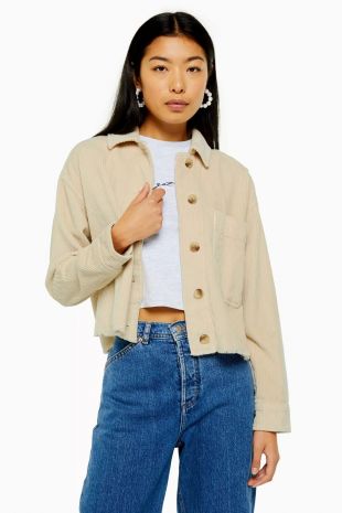 Topshop - Raw Hem Corduroy Jacket