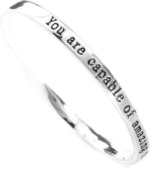 Boîte cadeau : "vous sont Capables de choses extraordinaires" inspirant Citation de Argent Bracelet