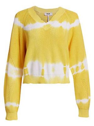 V-Neck Tie-Dye Knit Sweater
