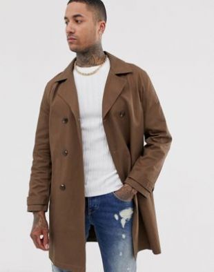 ASOS DESIGN - Trench-coat croisé en imitation lin | ASOS