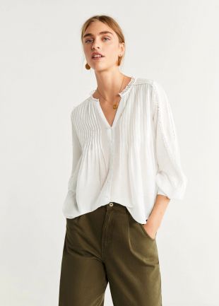 Blouse brodée coton -  Femme | Mango France
