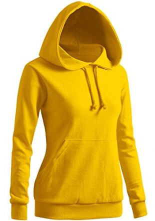 CLOVERY Women's Comfortable Fabric Long Sleeve Hoodie Yellow Small