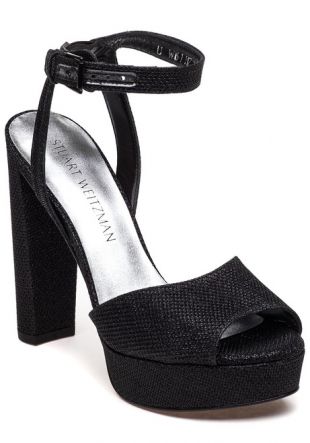 Escarpins Stuart Weitzman Talons Ouverts En Daim Noir - Taille 9.5 US Large (W) - Neufs