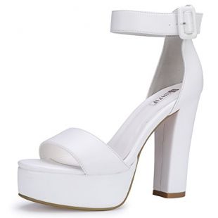 IDIFU Women's IN5 Sabrina Ankle Strap Platform High Chunky Heels Party Sandal