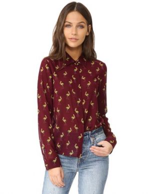 alice + olivia Willa Placket Top | SHOPBOP SAVE UP TO 25% Use Code: STOCKUP19