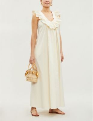 THREE GRACES LONDON Geraldine cotton-blend maxi dress