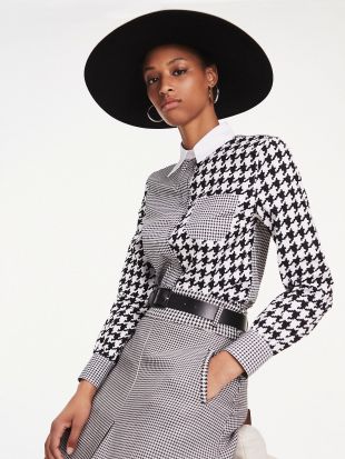Chemise Zendaya à col lavallière | HOUNDSTOOTH | Tommy Hilfiger