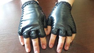 Designer homme cuir Fingerless gants à la main taille S M L XL