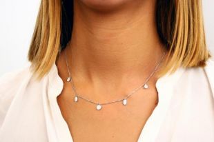 0,54 carat diamant ensemble collier, collier de charme de diamant, mariage collier de mariée, livraison gratuite