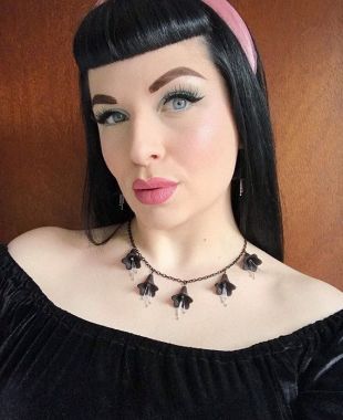 Collier de bijoux de deuil ensemble Gothic Necklace 1930s Vintage Jewelry 1940s collier Halloween costume Halloween collier de veuve noire bijoux