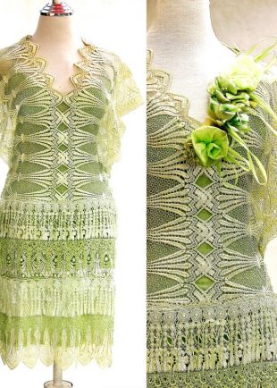 Vintage Lace Dress, 20s Style Lace Dress, Evening Dress, Great Gatsby Dress, Flapper Dress, Charleston Dress, Shabby Chic Dress, Upcycled