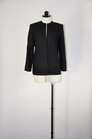 Lilli Ann veste noire / open blazer en laine devant vintage veste en laine noire