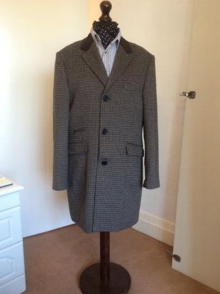 SwallowTalesVintage - Manteau à carreaux laine Cachemire pied-de-poule