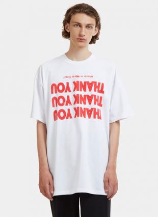 Thank You Print Oversized T-Shirt