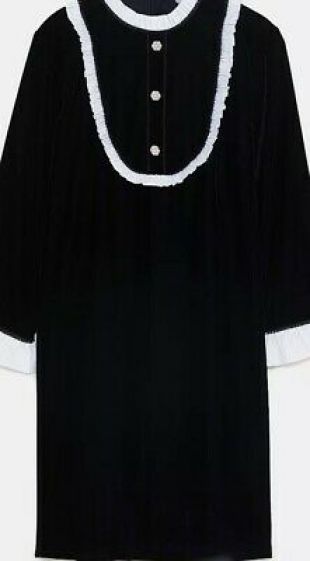 BNWT Zara Black Velvet Dress