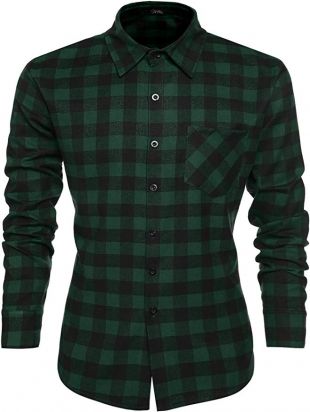 Chemise Homme à Carreaux Manches Courtes Coton Lin - Col V Décontractée Avec Poche